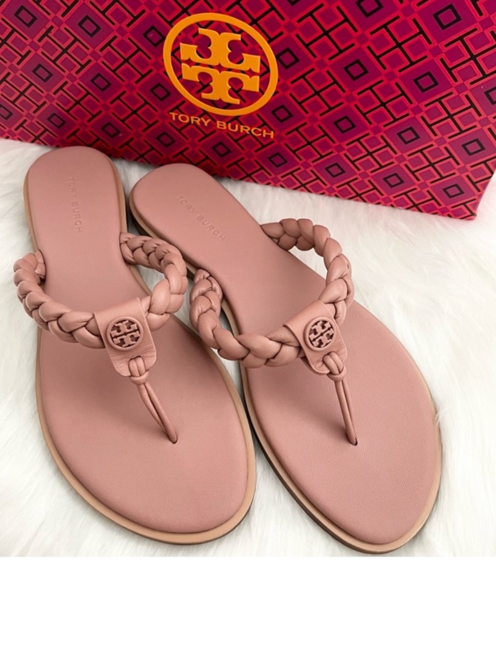 Tory Burch Braided Benton Leather Thong Sandals